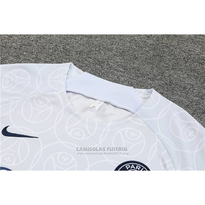 Fato de Treino Paris Saint-Germain Manga Curta 2022-2023 Cinza - Calcas Curta